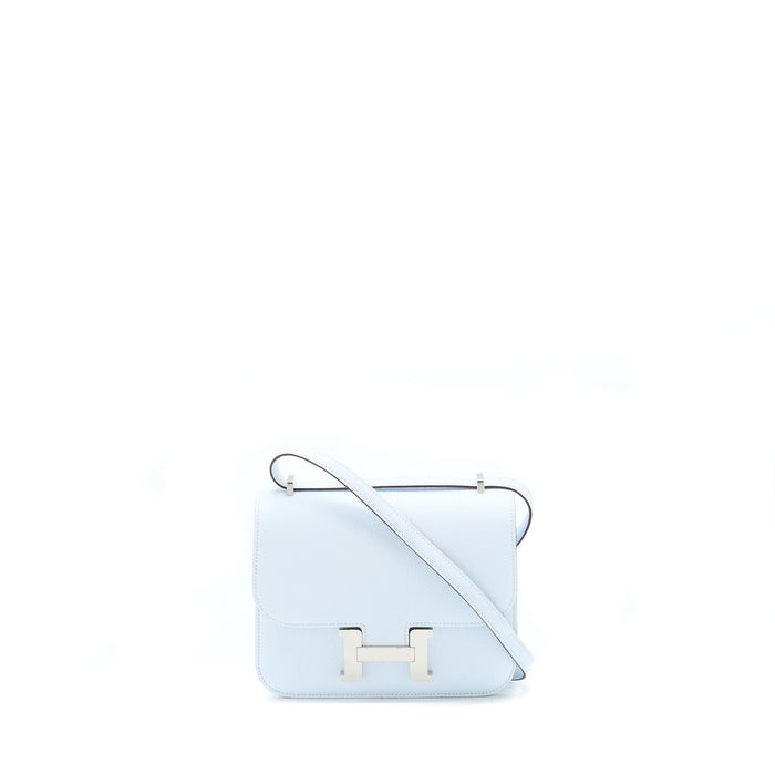 HERMES MINI CONSTANCE CHEVRE MYSORE T0 BLUE BRUME SHW