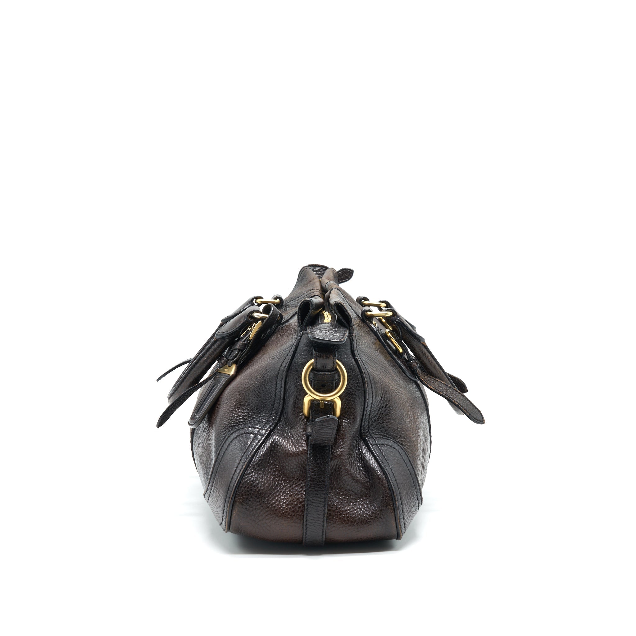 PRADA HANDLE TOTE BAG WITH STRAP IN BROWN