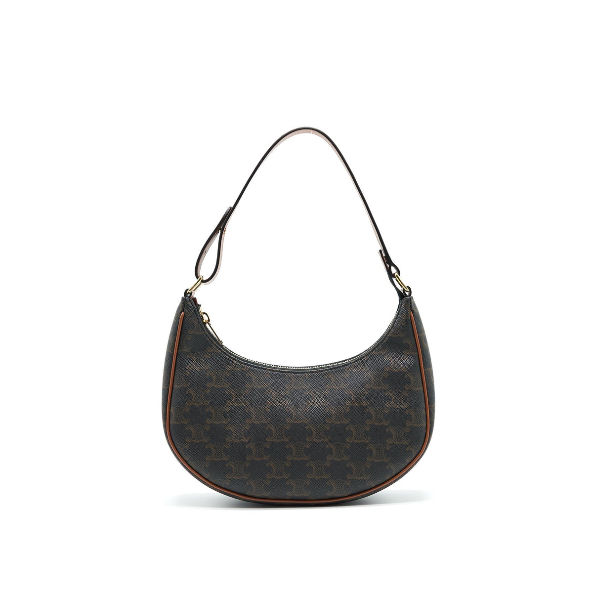 CELINE AVA BAG IN TRIOMPHE CANVAS AND CALFSKIN TAN