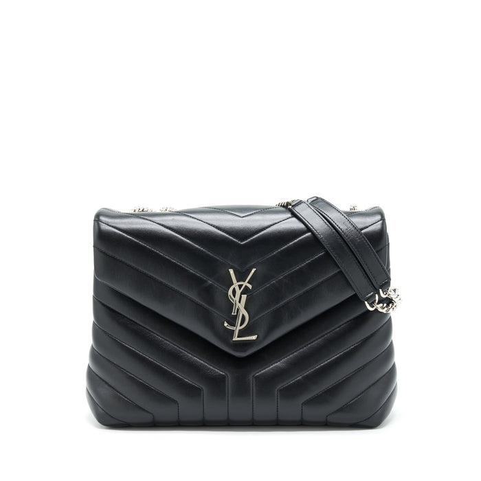 SAINT LAURENT / YSL LOULOU MEDIUM BAG CALFSKIN BLACK SHW