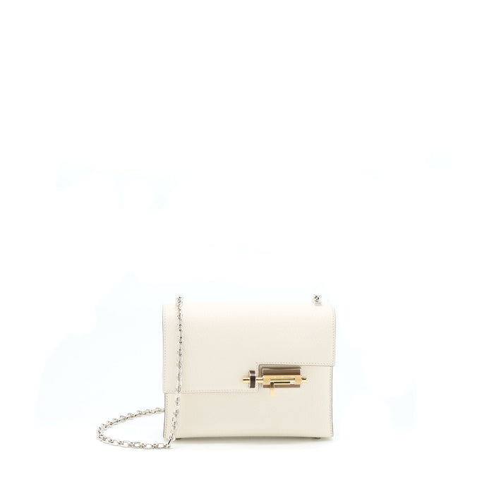HERMES MINI VERROU BAG CHEVRE MYSORE NATA WITH HAVANE/TCHAI/ETOUPE HARDWARE