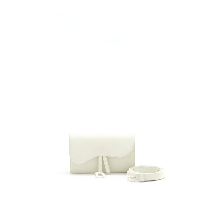DIOR SADDLE BELT POUCH WHITE