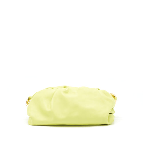 BOTTEGA VENETA CHAIN POUCH CALFSKIN LIGHT GREEN GHW