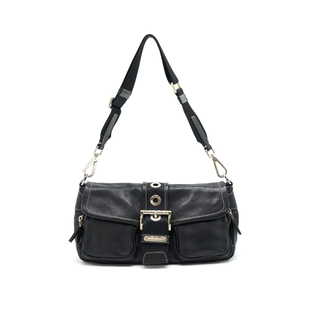 PRADA LONG SHOULDER BAG IN BLACK SHW