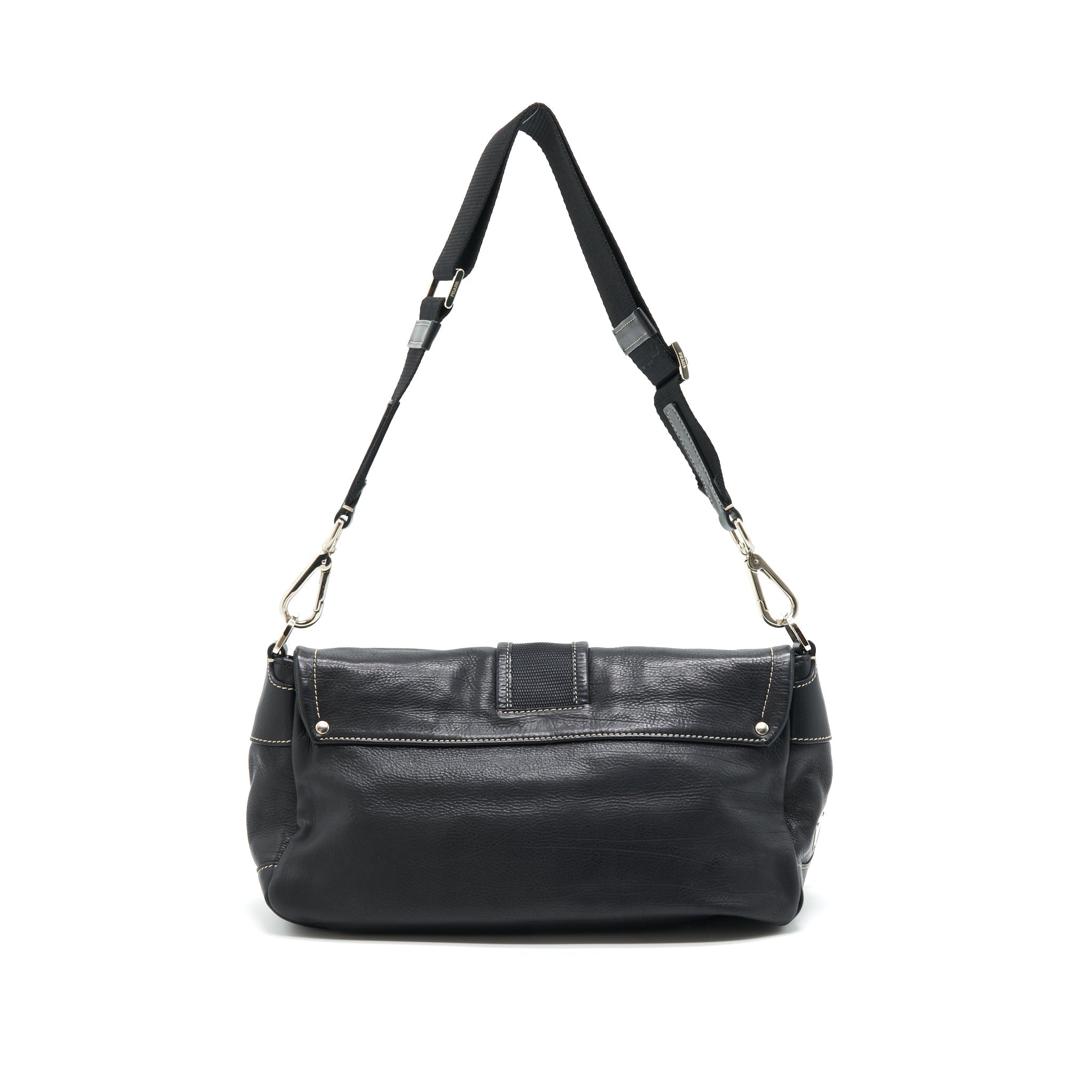 PRADA LONG SHOULDER BAG IN BLACK SHW