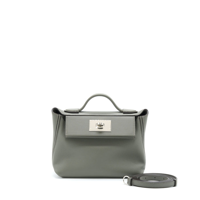 HERMES MINI 24/24 2424 - 21 EVERCOLOR / SWIFT GRIS MEYER SHW