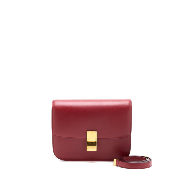 CELINE MEDIUM CLASSIC BOX CALFSKIN RED GHW