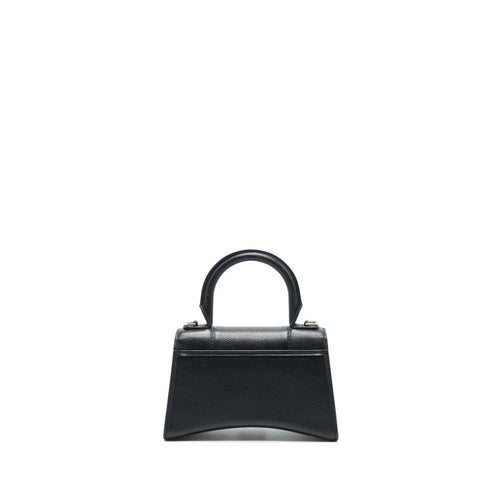 BALENCIAGA HOURGLASS AS GRAINED CALFSKIN BLACK SHW