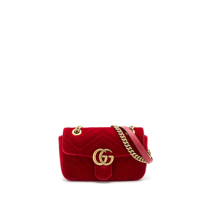 GUCCI VELVET GG MARMONT MATELASSE MINI BAG