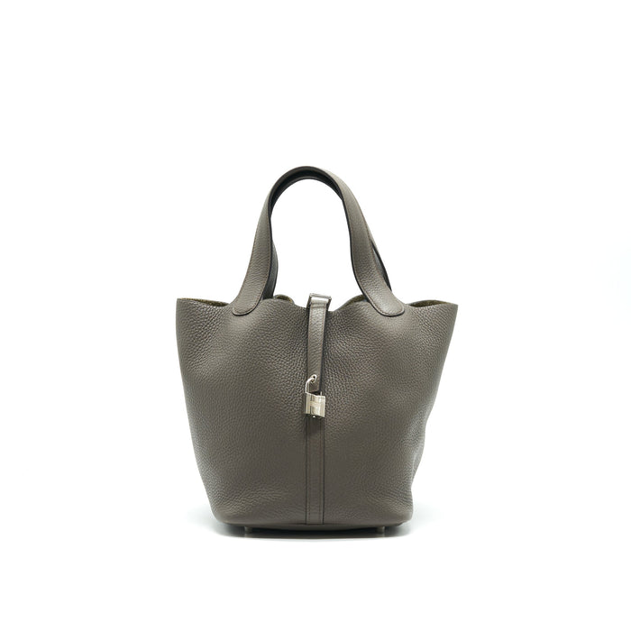 HERMES PICOTIN LOCK 22 GRIS ETAIN SHW