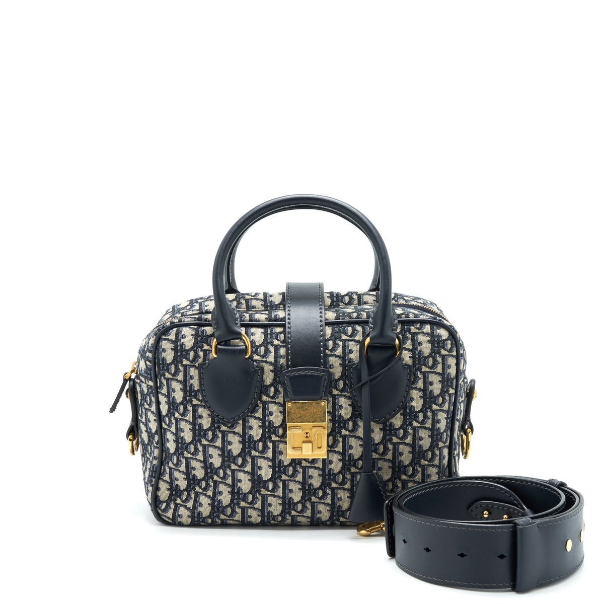 DIOR OBLIQUE COLLECTION BLUE MONOGRAM CANVAS TOTE BAG