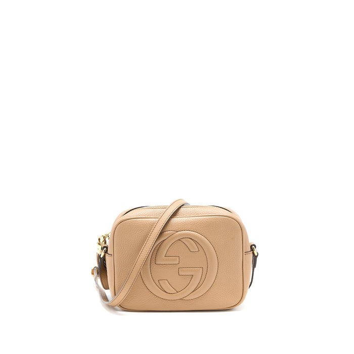 GUCCI SOHO DISCO BAG CALFKSIN DARK BEIGE GHW