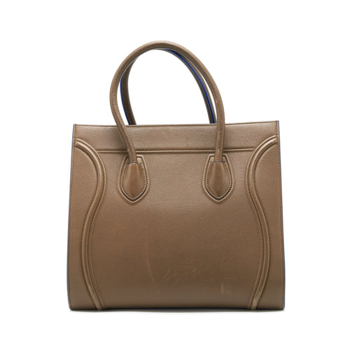 CELINE PHANTOM TOTE BAG DARK BROWN/BLUE SHW