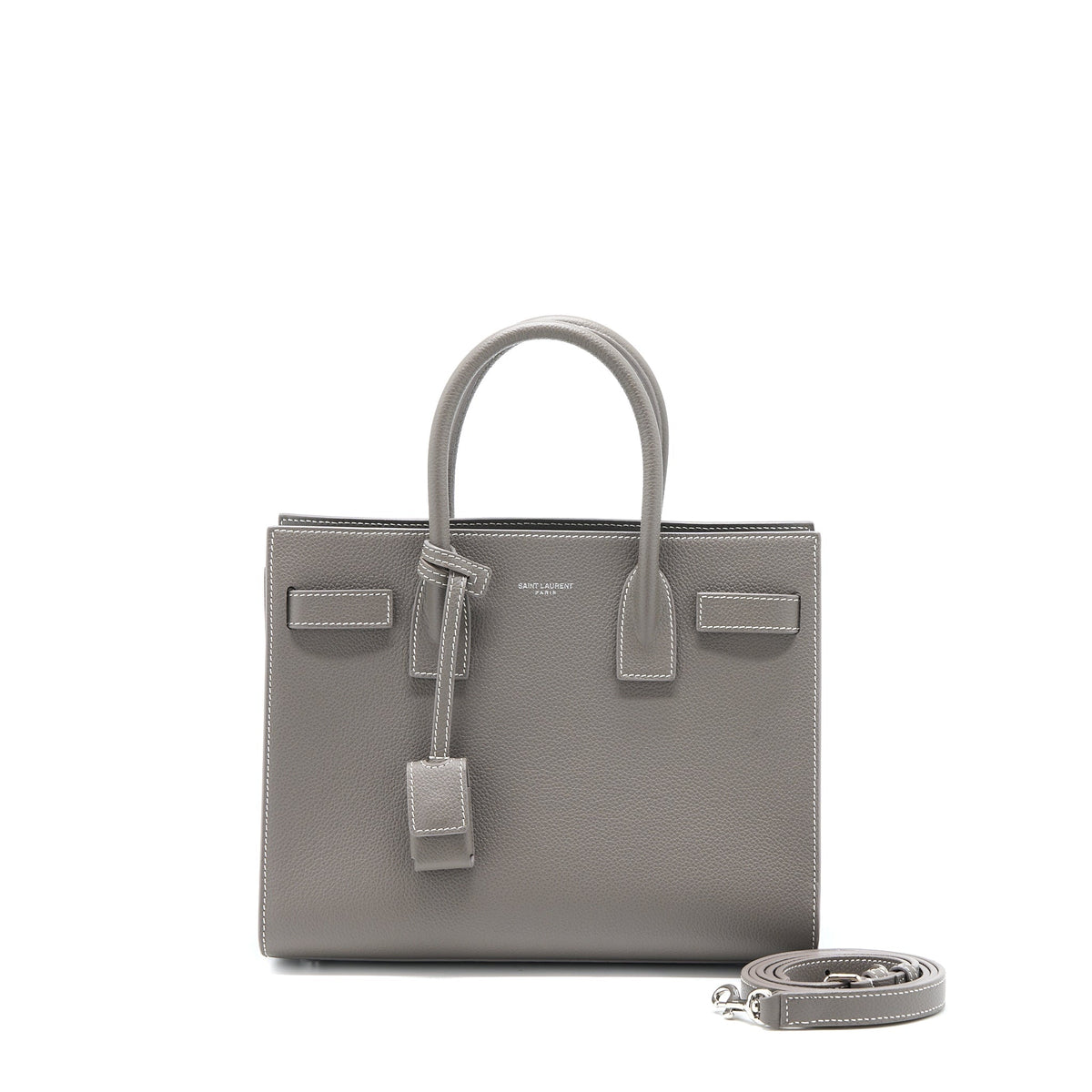 SAINT LAURENT BABY SAC DE JOUR CALFSKIN GREY SHW