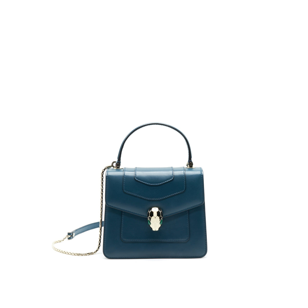 BVLGARI SERPENTI FOREVER TOP HANDLE BAG DARK GREEN