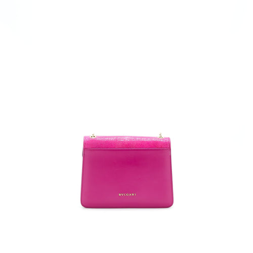 BVLGARI SERPENTI FOREVER CROSSBODY BAG CARMINE JASPER GALUCHAT SKIN AND SMOOTH CALF LEATHER