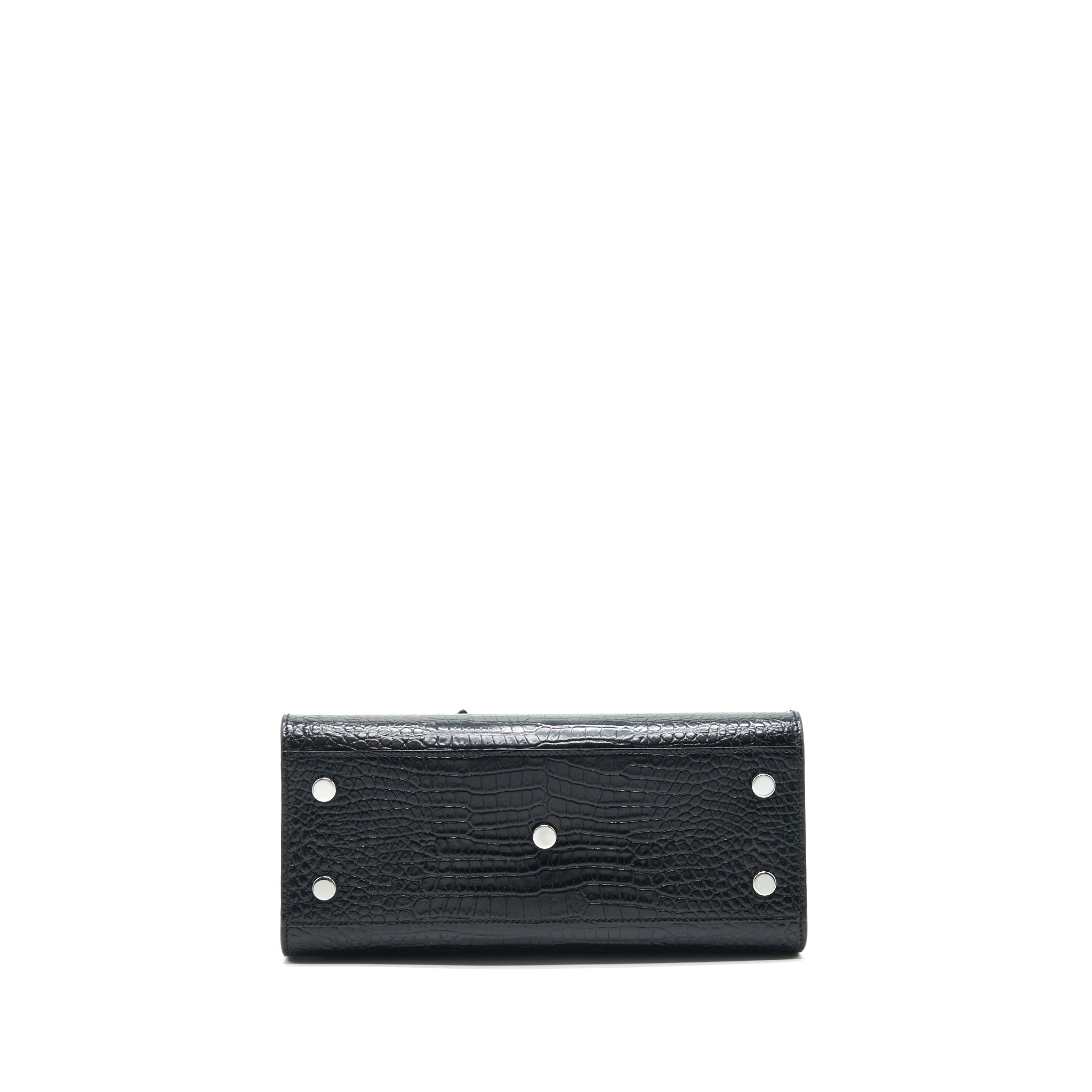 SAINT LAURENT SAC DE JOUR BABY IN CROC EMBOSSED LEATHER BLACK SHW