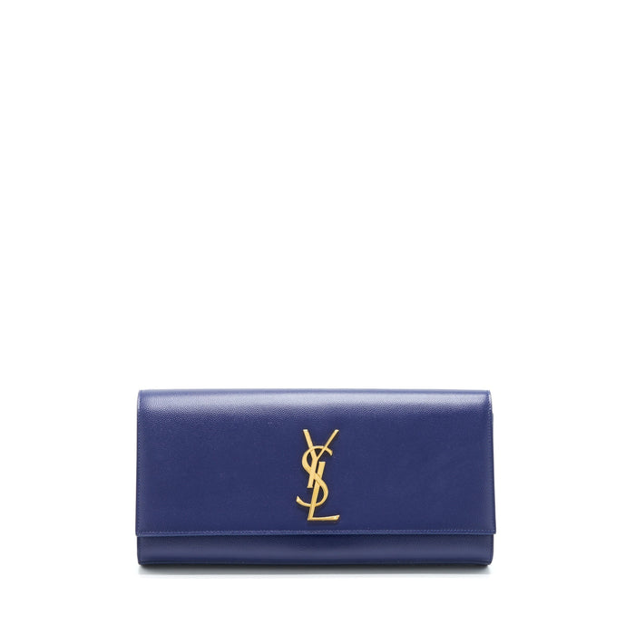 SAINT LAURENT/ YSL CLUTCH CAVIAR BLUE GHW