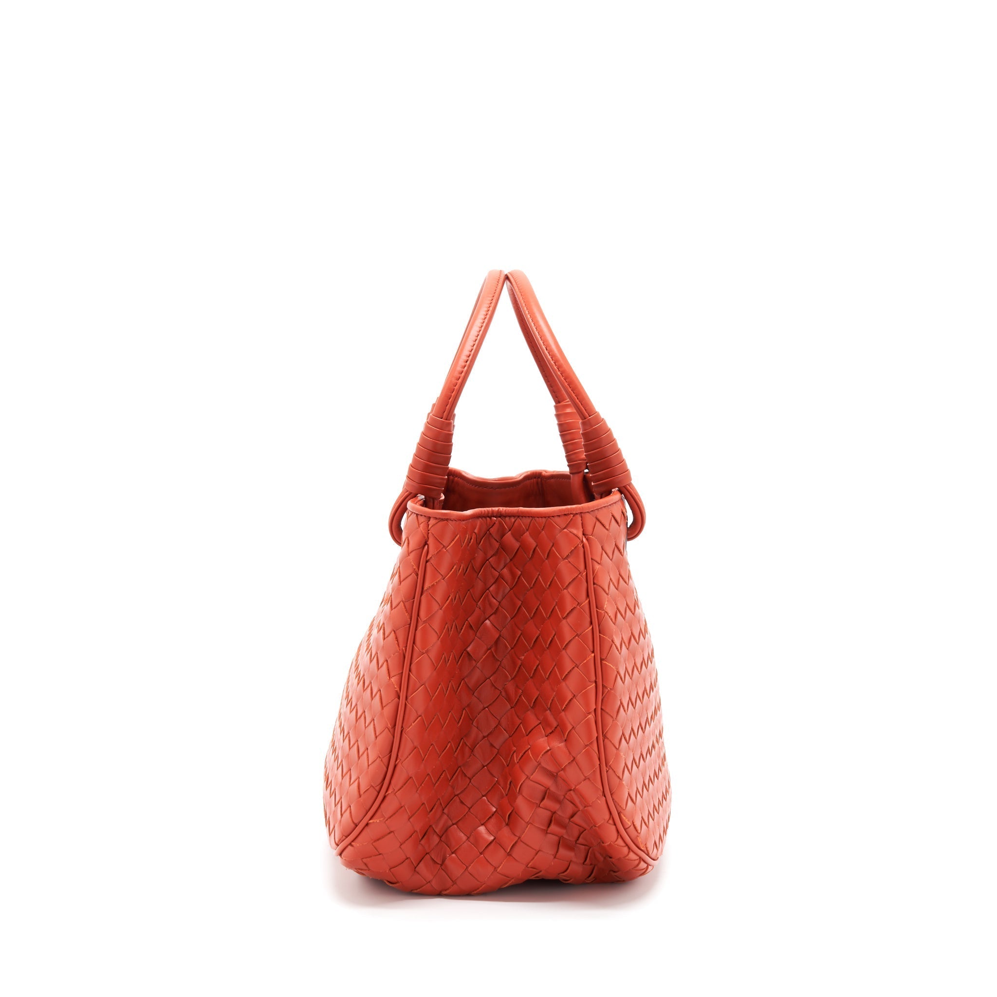 BOTTEGA VENETA TOTE BAG ORANGE RUTHENIUM GOLD HARDWARE