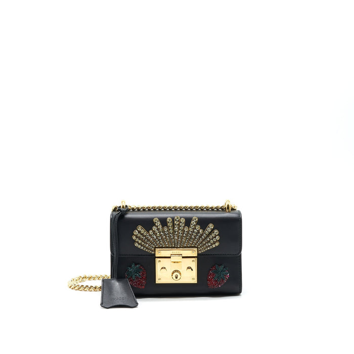 GUCCI LIMITED EDITION PADLOCK CHAIN BAG BLACK