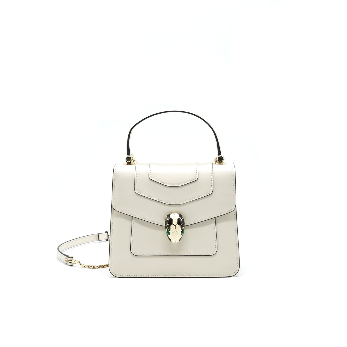 BVLGARI SERPENTI FOREVER CROSSBODY BAG WITH HANDLE WHITE