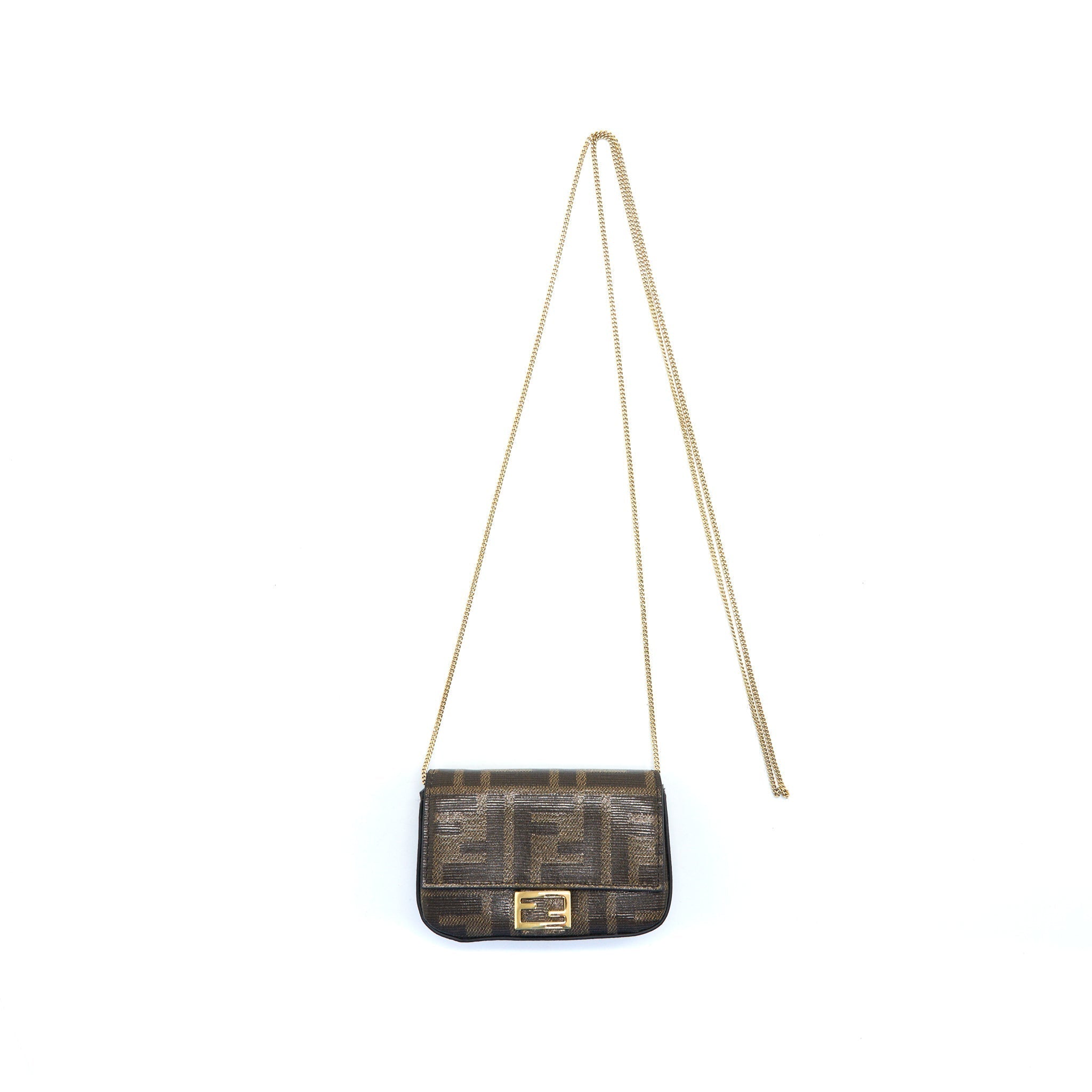 FENDI MINI CROSSBODY POUCHE WITH CHAIN