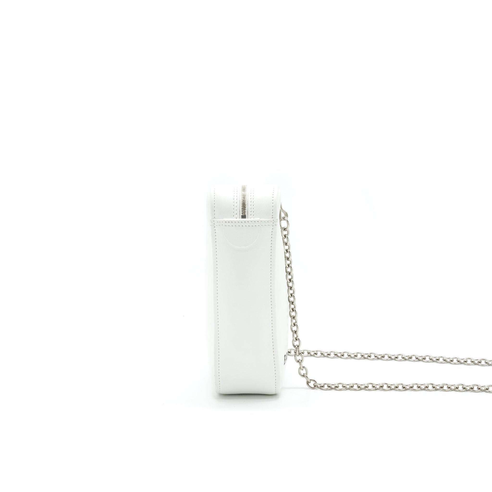 BALENCIAGA TRIANGLE MINI CHAIN CROSSBODY BAG WHITE