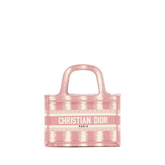 DIOR BOOK TOTE MINI BAG PINK/WHITE