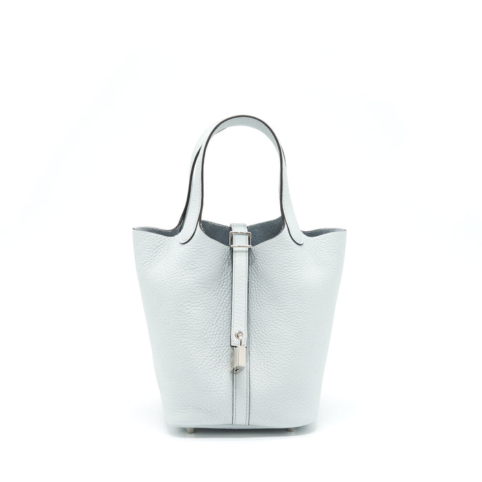 HERMES PICOTIN LOCK 18 BAG CLEMENCE BLEU PALE SHW