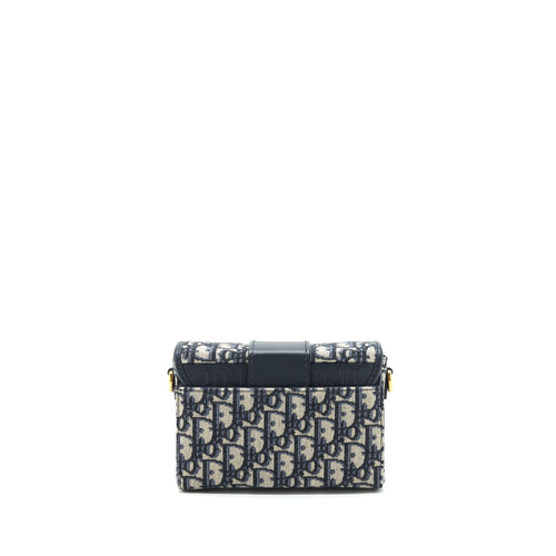 DIOR 30 MONTAIGNE MINI BOX BAG BLUE OBLIQUE