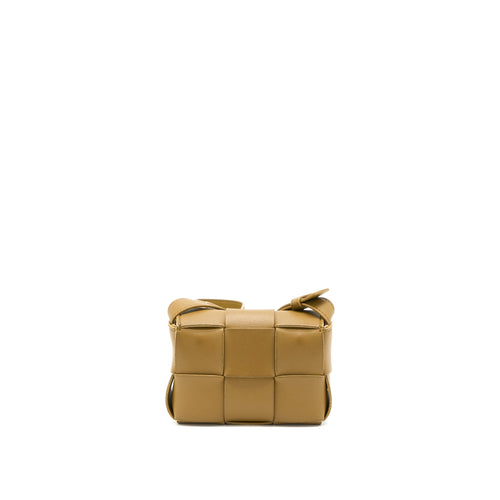 BOTTEGA VENETTA MINI CASSETTE CROSSBODY BAG OLIVE BROWN LGHW
