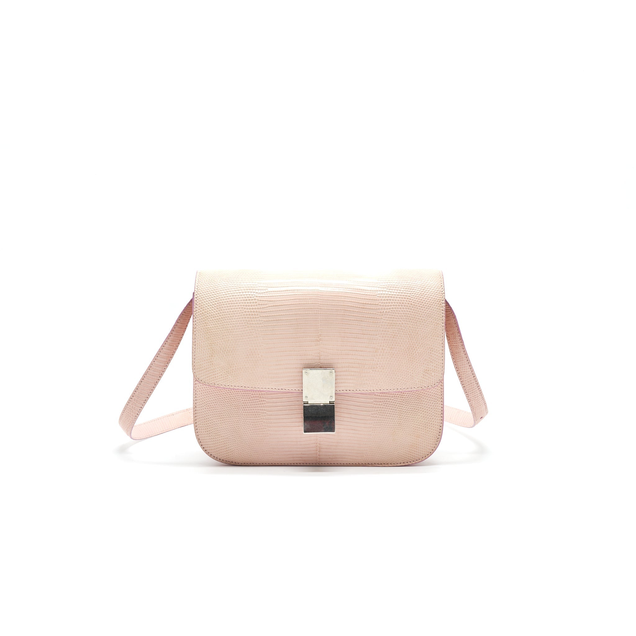 CELINE CLASSIC BAG IN LIZARD LIGHT PINK