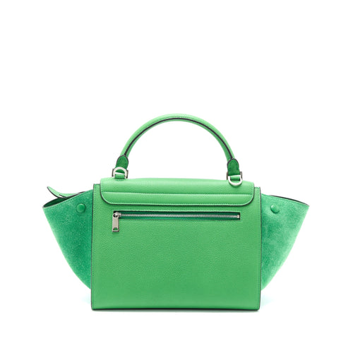 CELINE SMALL TRAPEZE BAG CALFSKIN/SUEDE GREEN SHW