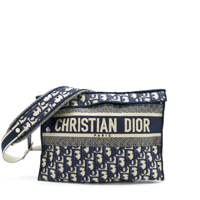 DIOR CROSSBODY MESSENGER BAG BLUE OBLIQUE CANVAS