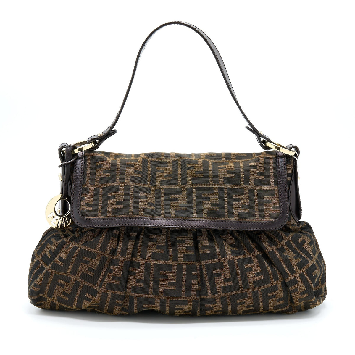 FENDI ZUUCA CHEF FLAP BAG CANVAS GHW