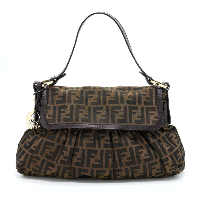FENDI ZUUCA CHEF FLAP BAG CANVAS GHW