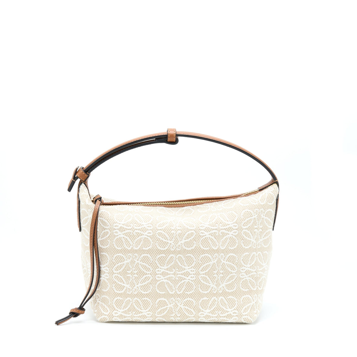 LOEWE SMALL CUBI BAG ANAGRAM JACQUARD AND CALFSKIN GHW