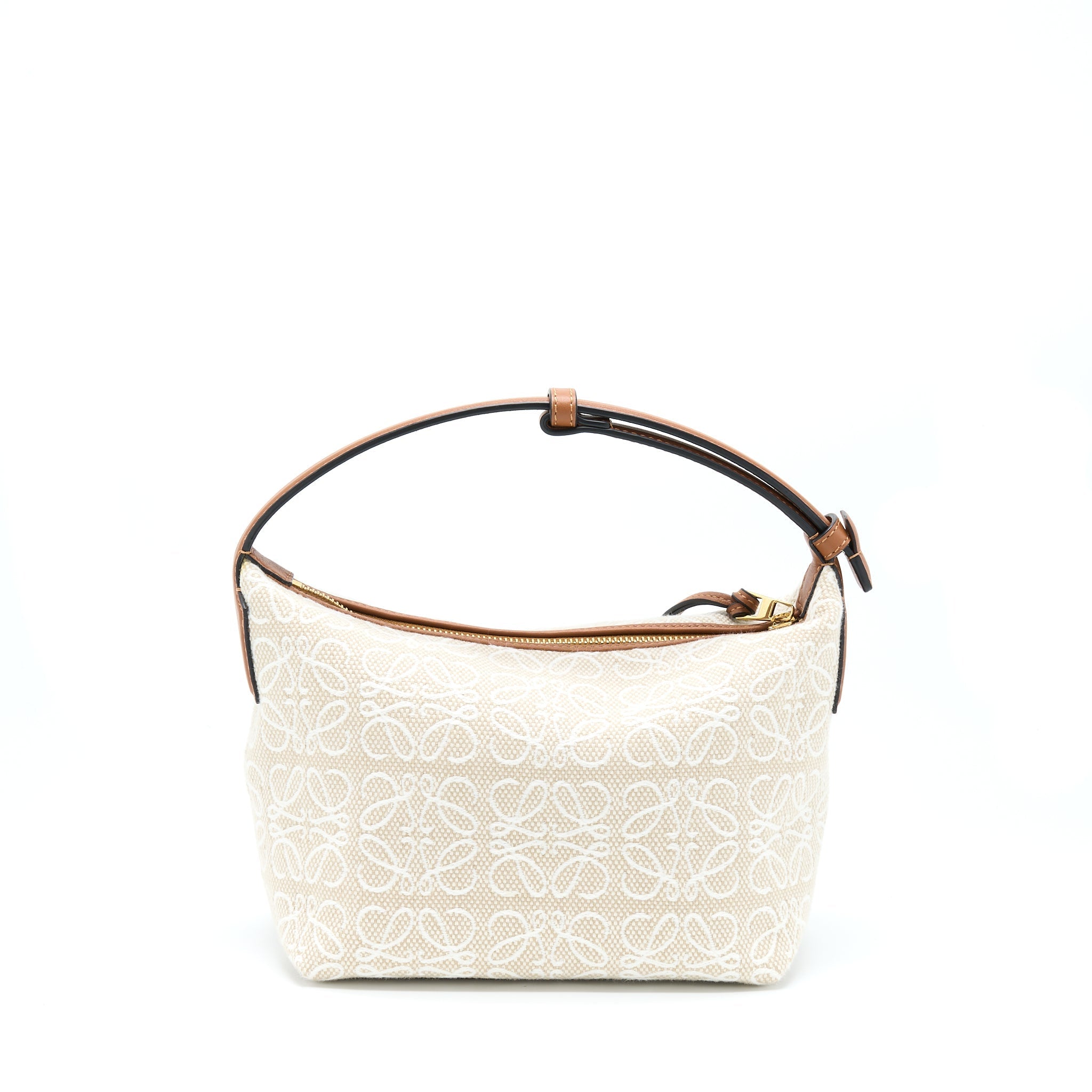 LOEWE SMALL CUBI BAG ANAGRAM JACQUARD AND CALFSKIN GHW