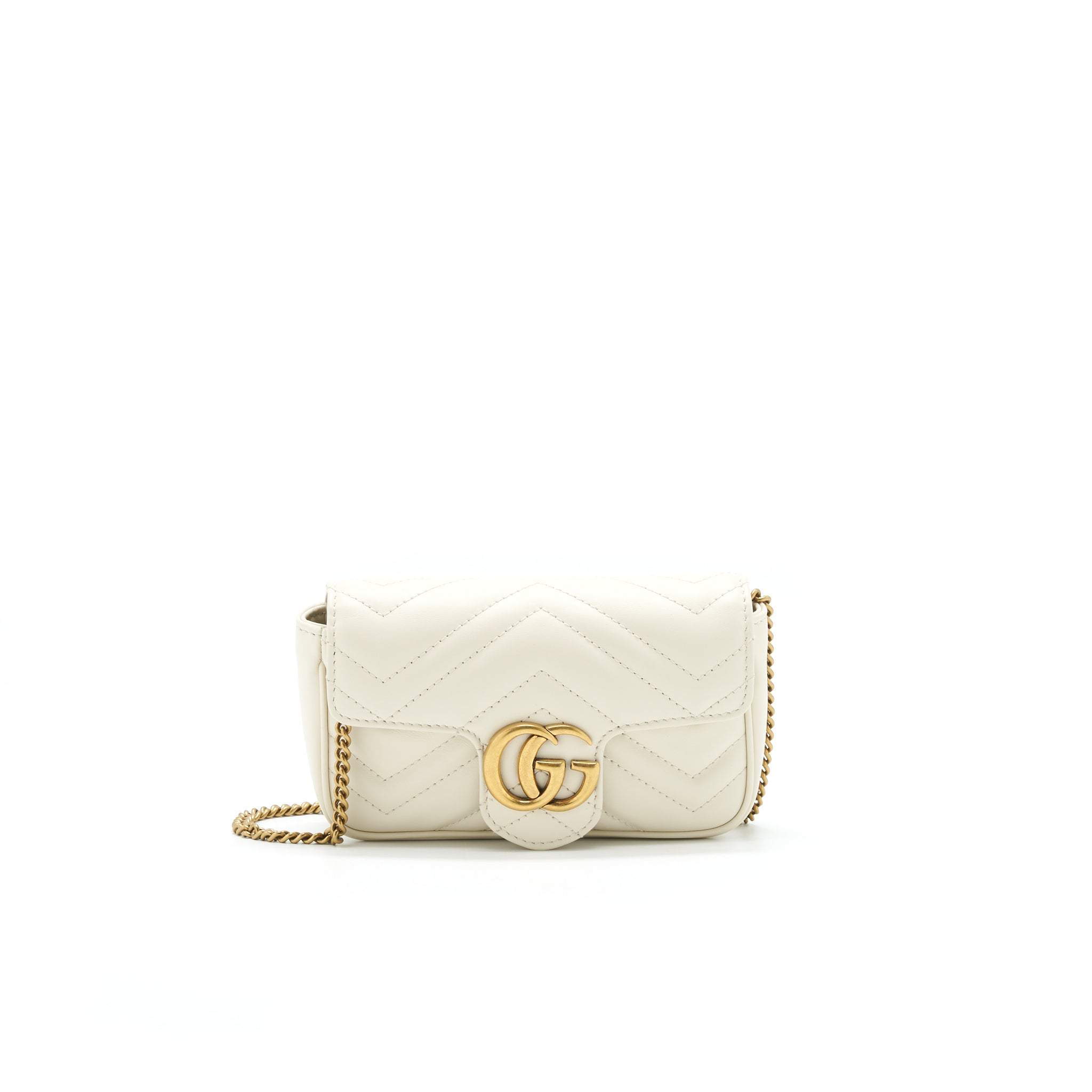 GUCCI GG MARMONT SUPER MINI BAG IN WHITE