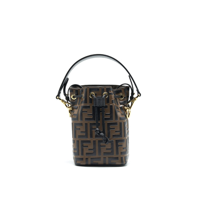 FENDI MON TRESOR MINI BUCKET BAG BROWN