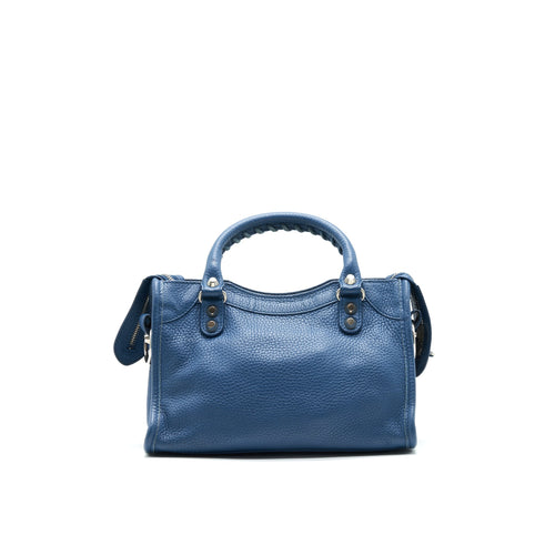 BALENCIAGA MINI CITY BAG BLUE SHW