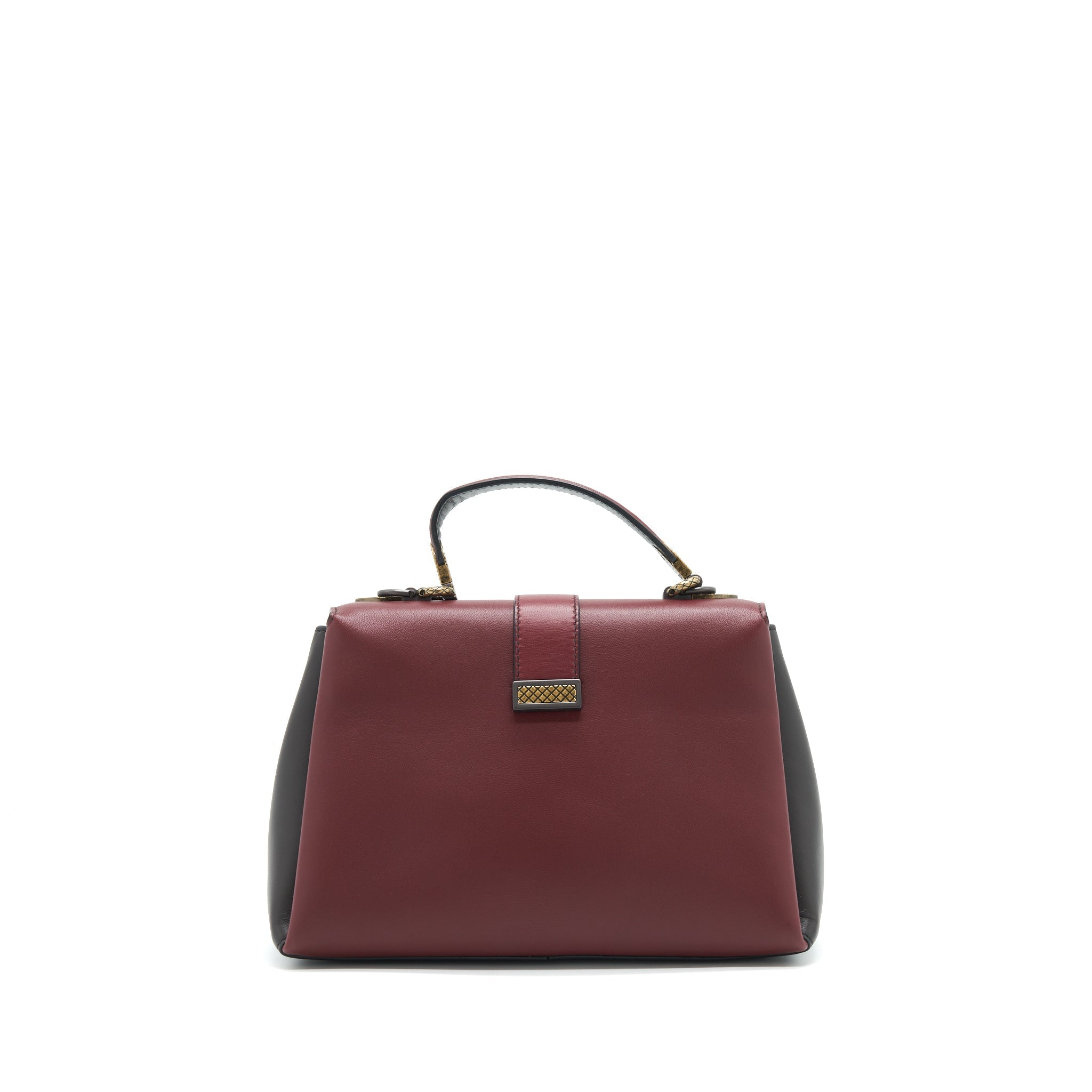 BOTTEGA VENETA PIAZZA TOP HANDLE BAG BURGUNDY