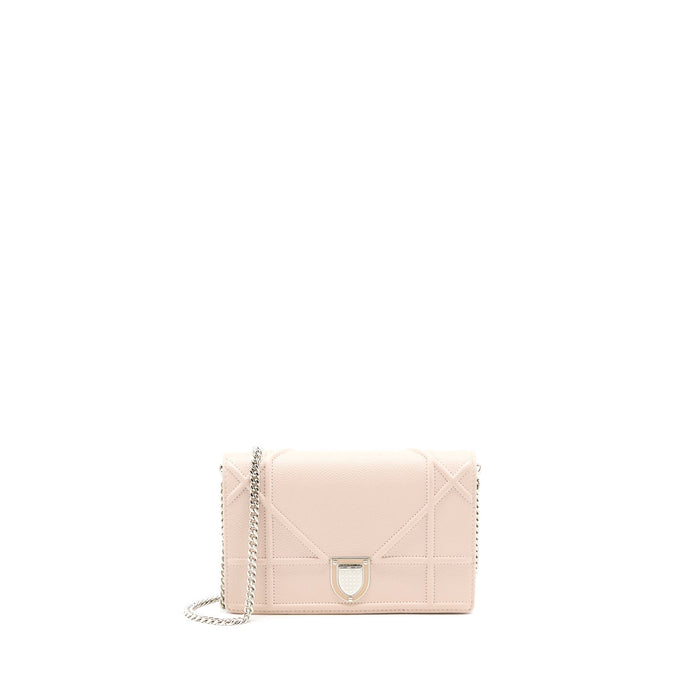 DIOR DIORAMA WALLET ON CHAIN CALFSKIN LIGHT PINK SHW