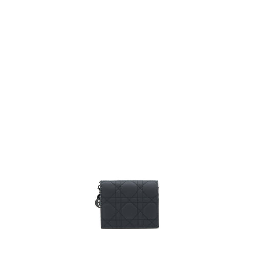 DIOR FLAP CARD HOLDER CALFSKIN SO BLACK