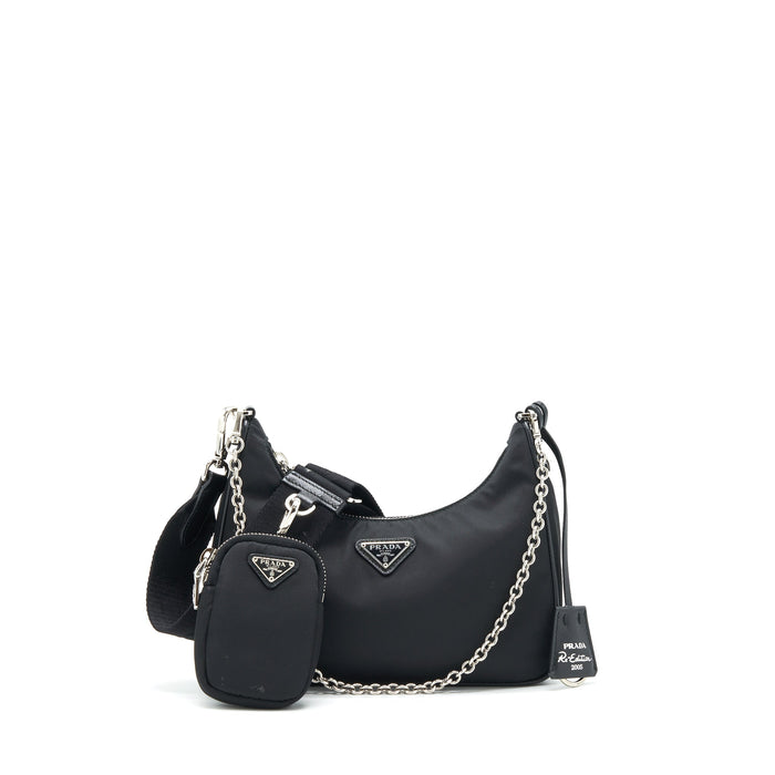 PRADA REEDITION 2005 NYLON BAG BLACK SHW