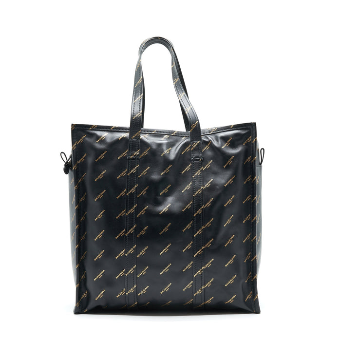 BALENCIAGA LOGO PRINTED BAZAR SHOPPER M LEATHER BAG