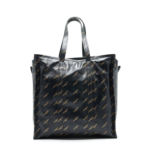 BALENCIAGA LOGO PRINTED BAZAR SHOPPER M LEATHER BAG
