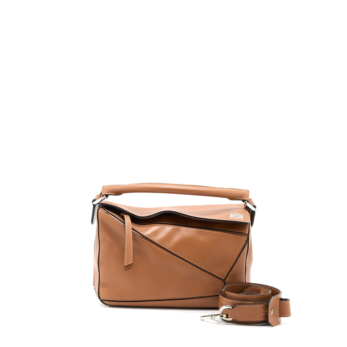 LOEWE SMALL PUZZLE BAG CALFSKIN CARAMEL SHW