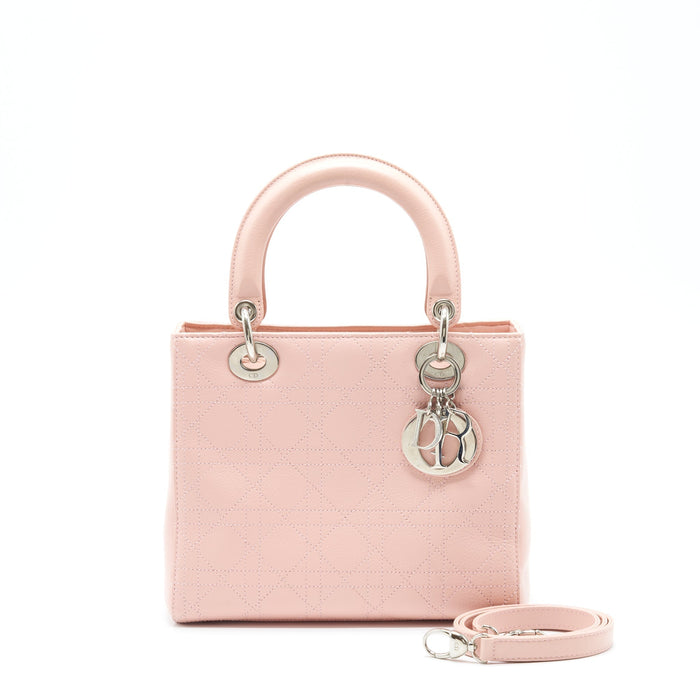 DIOR MEDIUM LADY DIOR CALFSKIN LIGHT PINK SHW