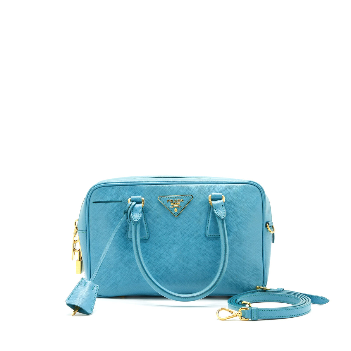 PRADA SAFFIANO TOP-HANDLE BAG BLUE